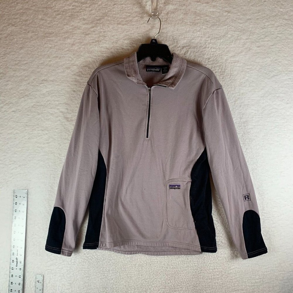 Patagonia Womens R1 Regulator Purple‎ Black Pullover Jacket Half Zip Large 8958